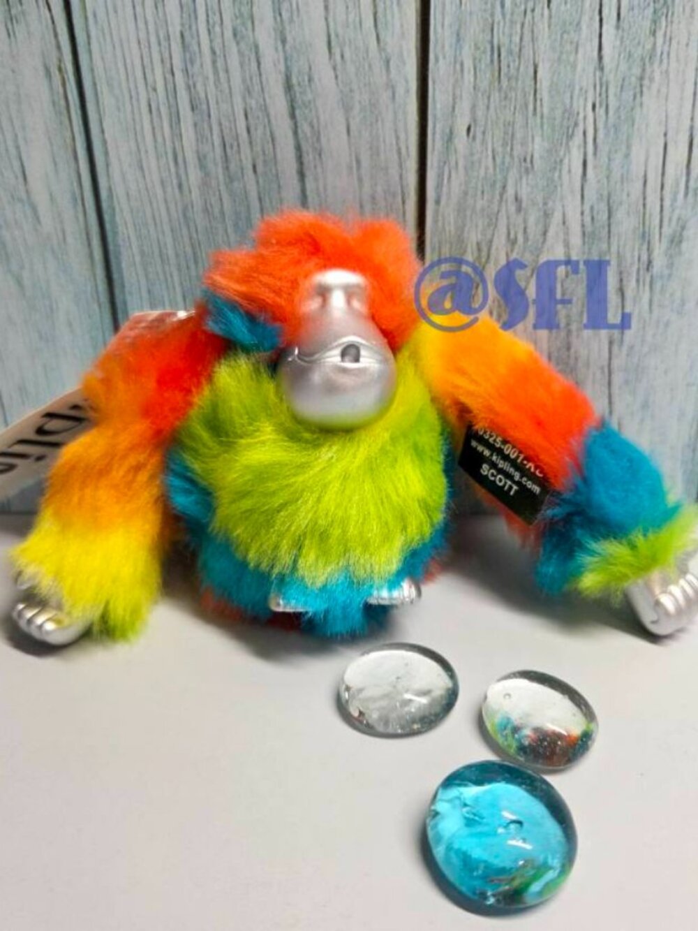 Kipling Rainbow Monkey Keyring Bag Charm Retro Glam Rare